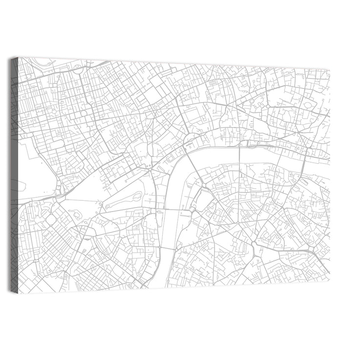 London City Map Plan Wall Art as a canvas print