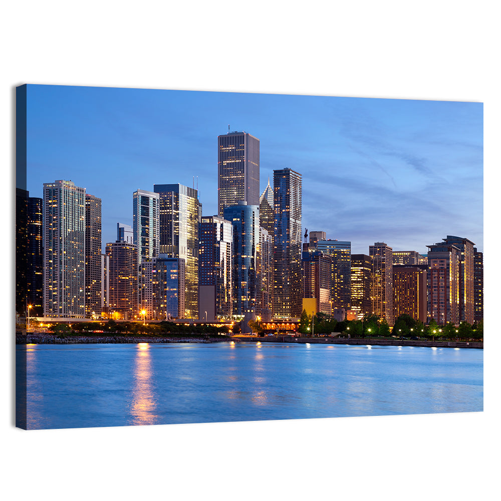 Chicago Skyline at Dusk Wall Art