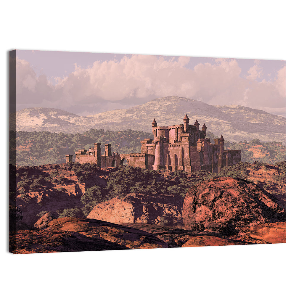 Medieval Fortress on Rocky Plateau Wall Art
