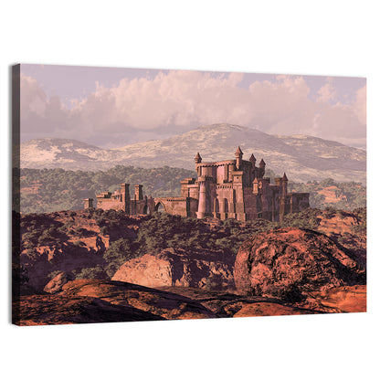 Medieval Fortress on Rocky Plateau Wall Art