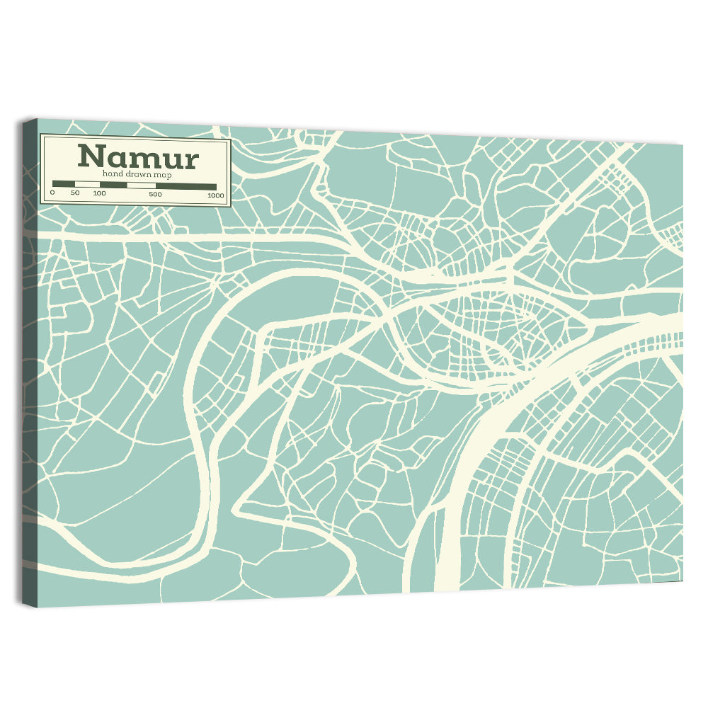 Namur Aerial Map Wall Art