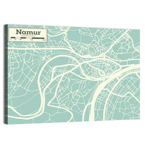 Namur City Map Wall Art