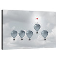 Hot Air Balloon Race with Red Accent Wall Art