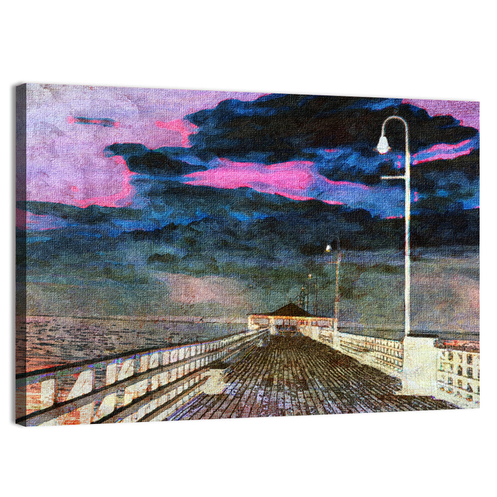 Wooden Beach Pier Wall Art, canvas print, landscape