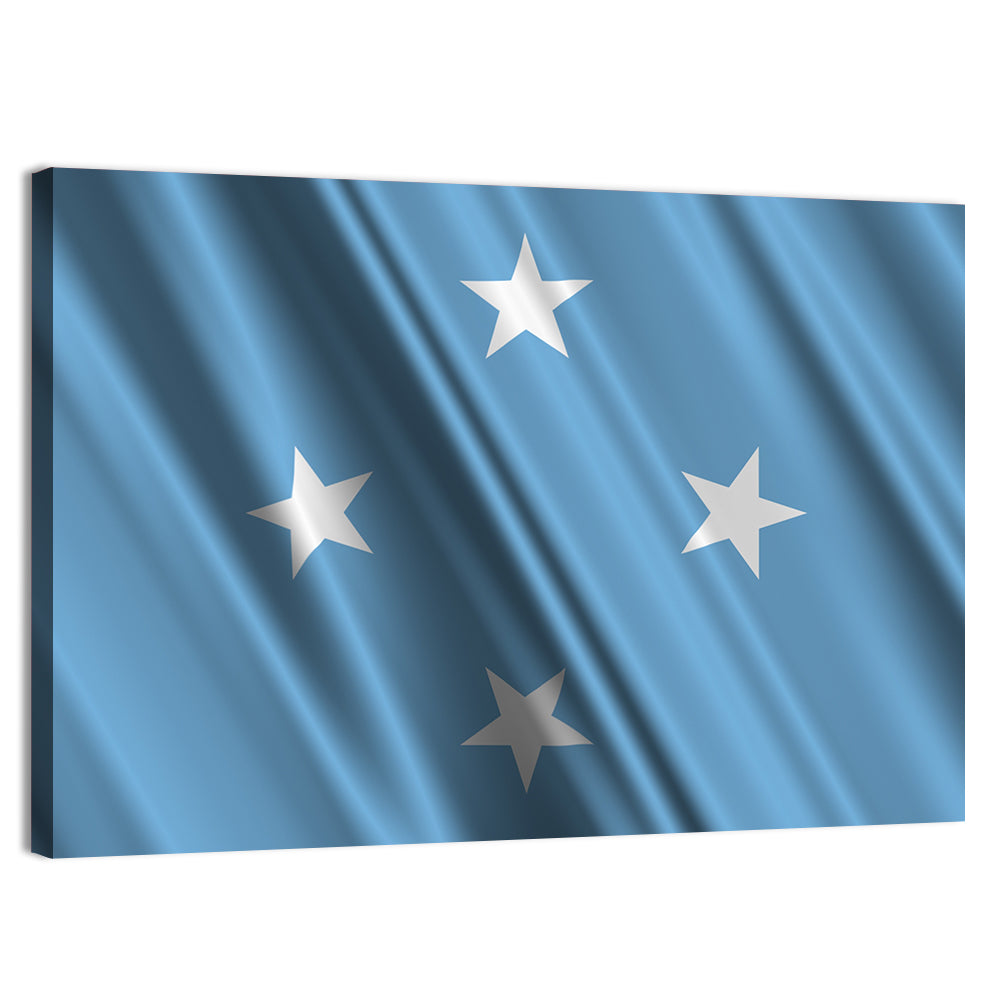 Micronesia Flag with Four Stars Wall Art