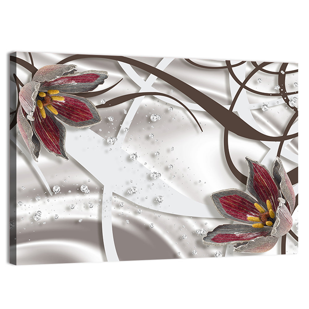 Jewelry Floral Swirls Wall Art, canvas print, landscape