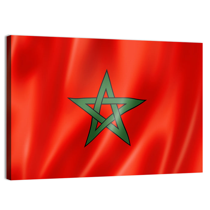 Morocco Flag with Five-pointed Star Wall Art as a canvas print