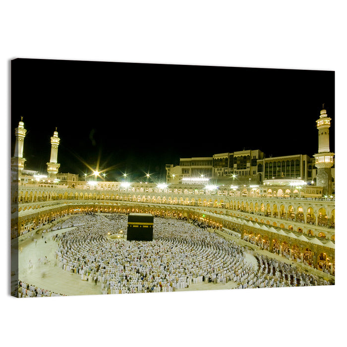 Night View of the Kaaba, Makkah Wall Art as a canvas print