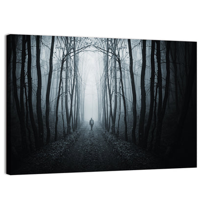 Strange Foggy Forest Path Wall Art