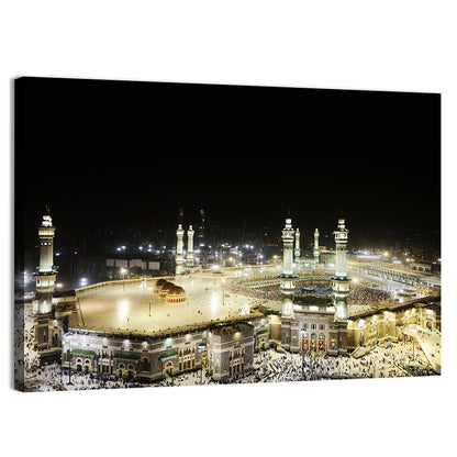 Masjid Al-haram at Night Wall Art