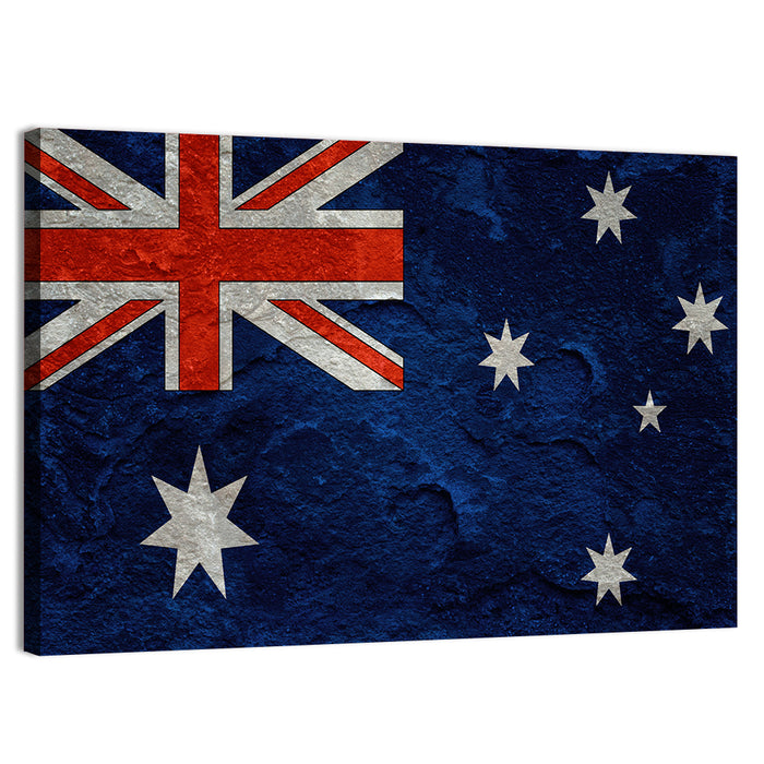 Distressed Australian Flag Wall Art as a canvas print