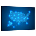 United States Digital Network Map Wall Art