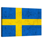 Weathered Swedish Flag Wall Art