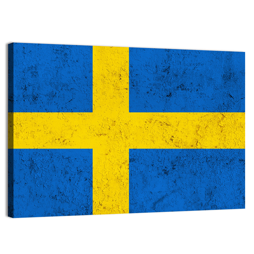 Weathered Swedish Flag Wall Art