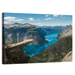 Troll's Tongue Rock Above Lake Ringedalsvatnet Wall Art