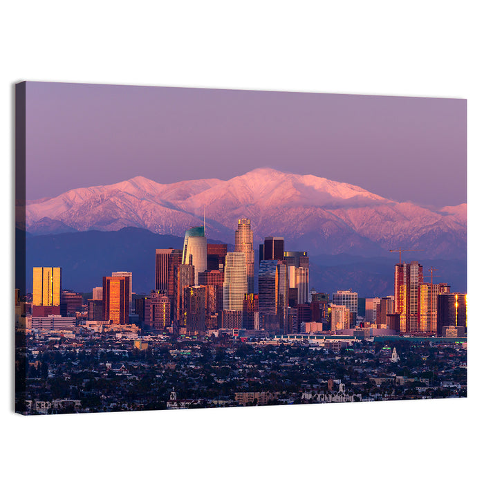 Los Angeles Downtown Skyline at Dusk Wall Art as a canvas print