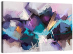 Impasto Texture Abstract in Purple and Teal Wall Art
