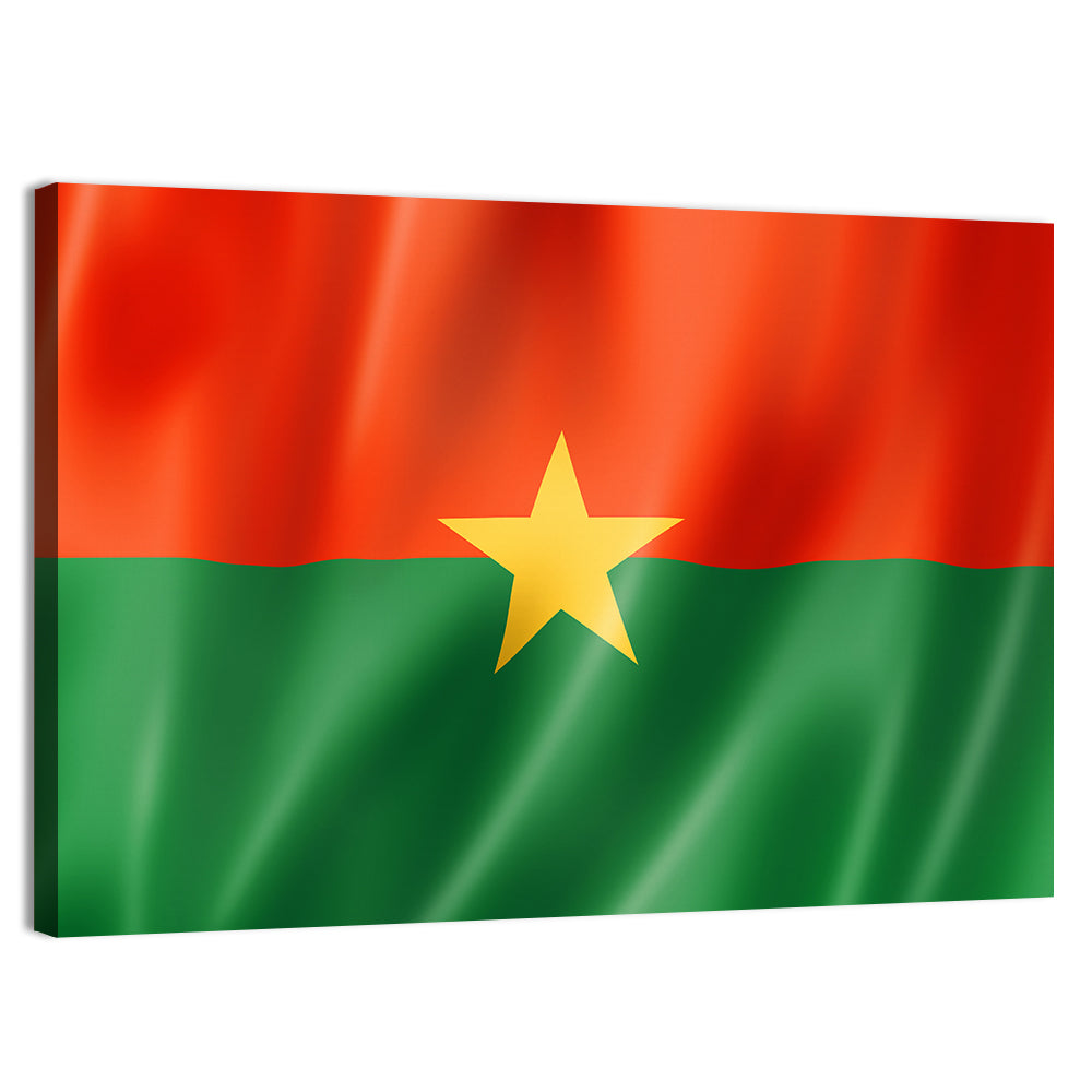 Burkina Faso Flag with Wavy Texture Wall Art