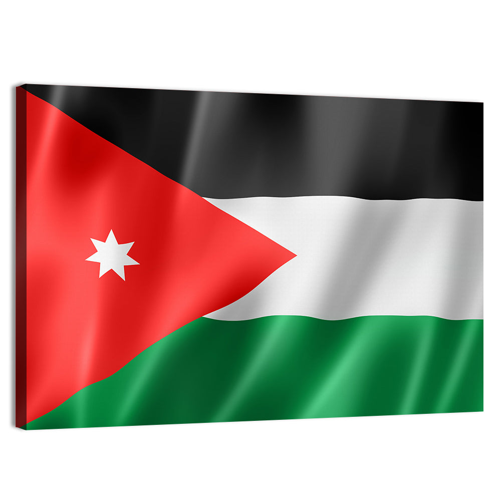Jordan Flag with White Seven-pointed Star Wall Art