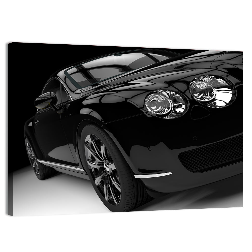 Black Luxury Car Close-up Wall Art