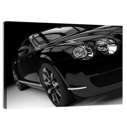 Black Luxury Car Close-up Wall Art