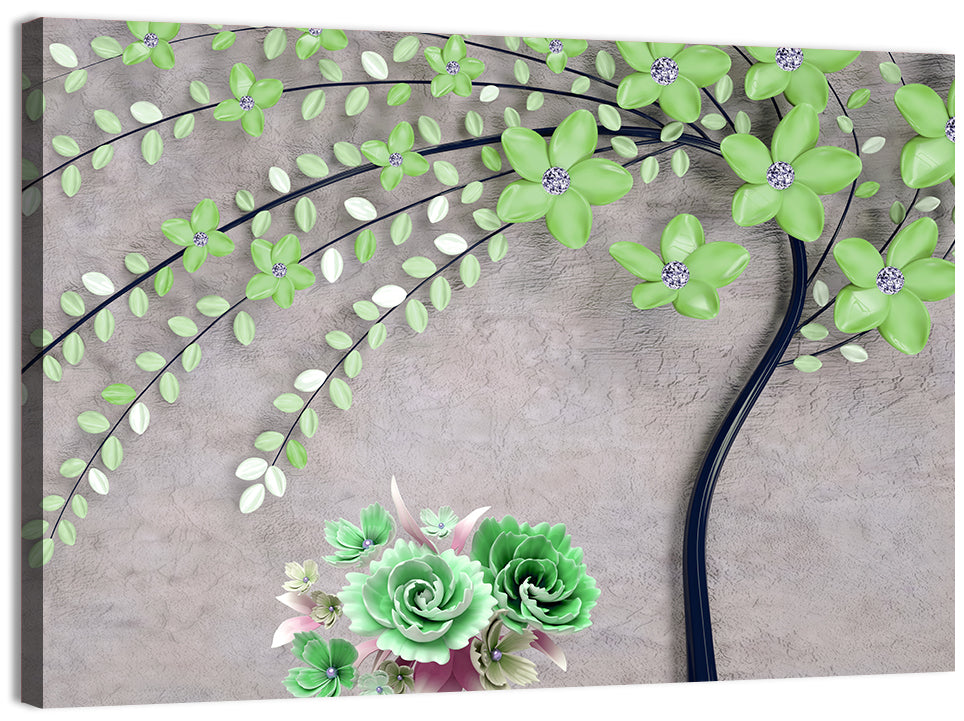 3d Flowering Branch Wall Art