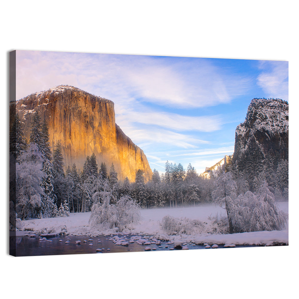 El Capitan in Winter, Yosemite Valley Wall Art, canvas print, landscape