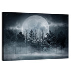Full Moon Over Misty Forest Wall Art