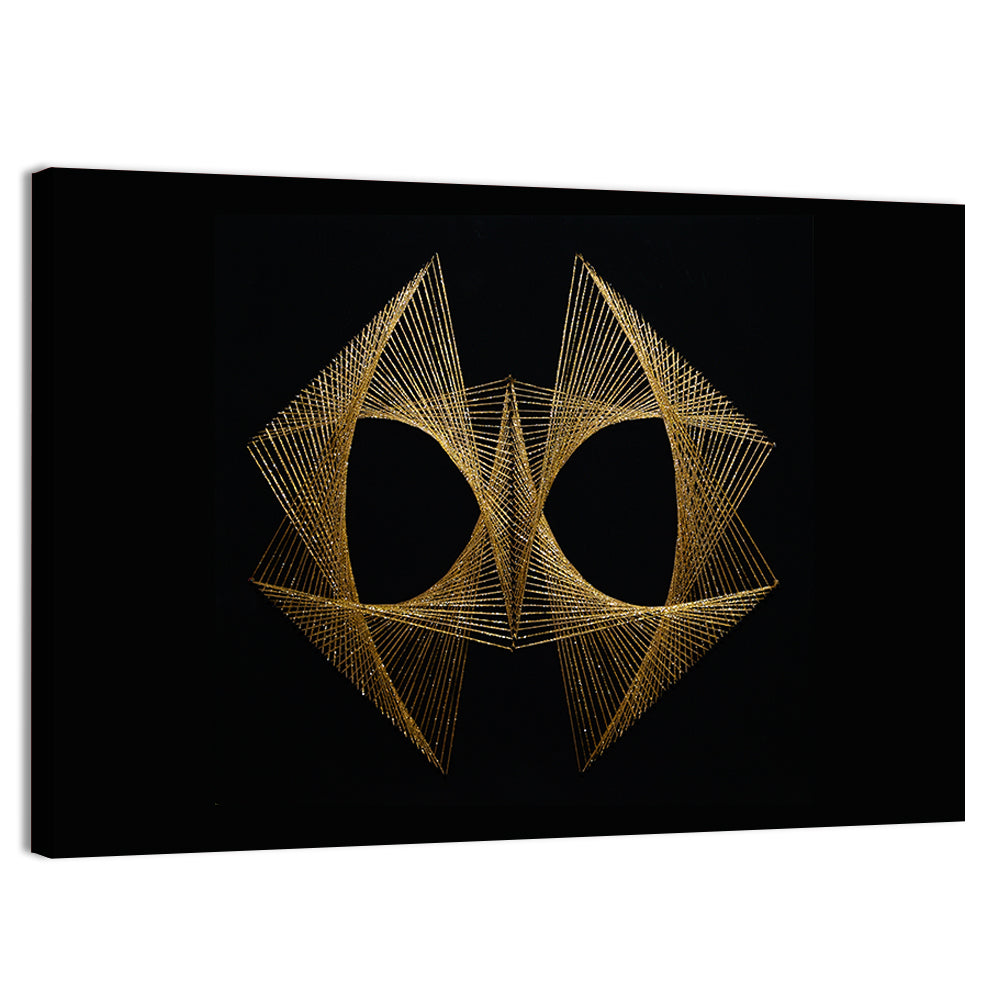 Antique Gold String Geometry Wall Art