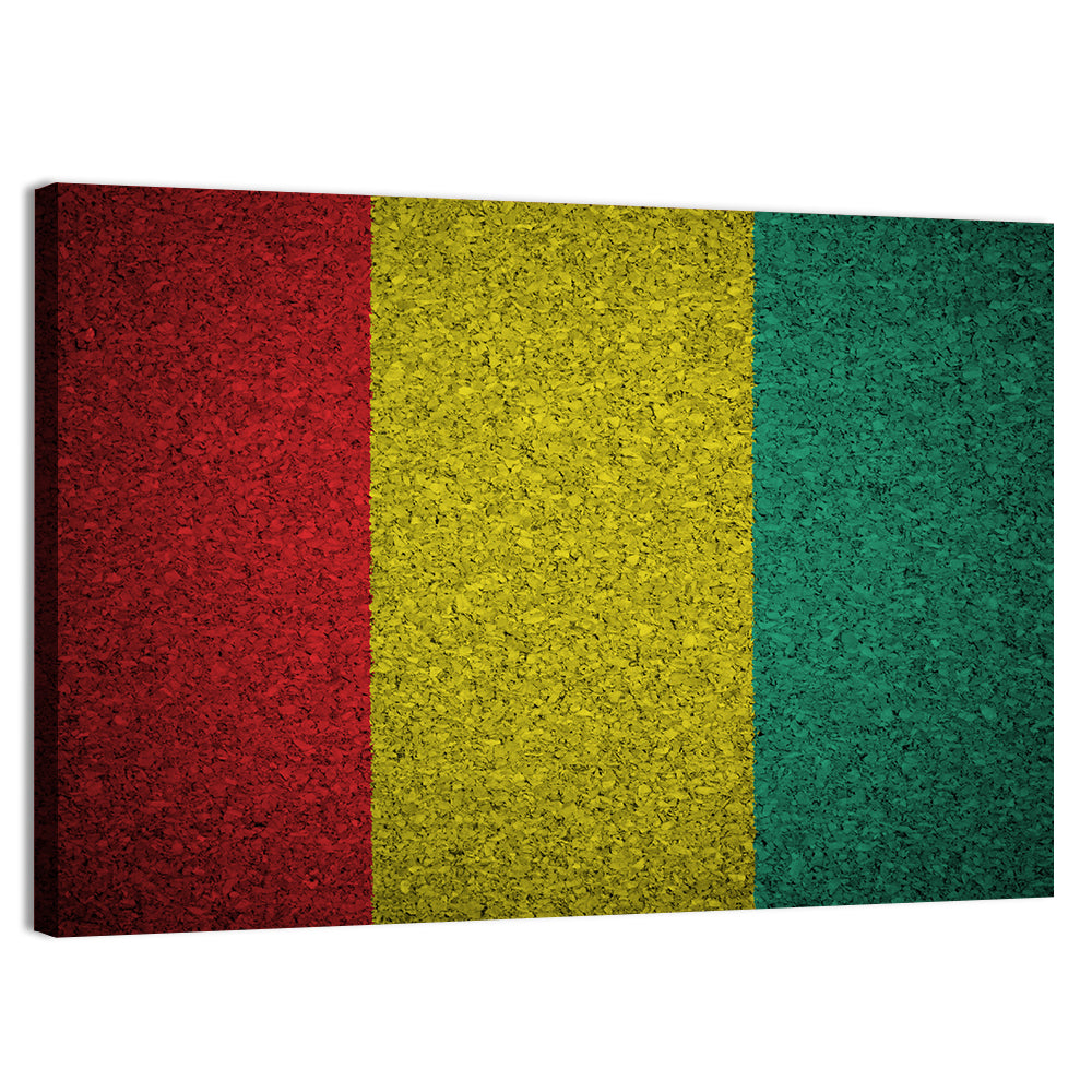 Textured Guinean Flag Wall Art, canvas print, landscape