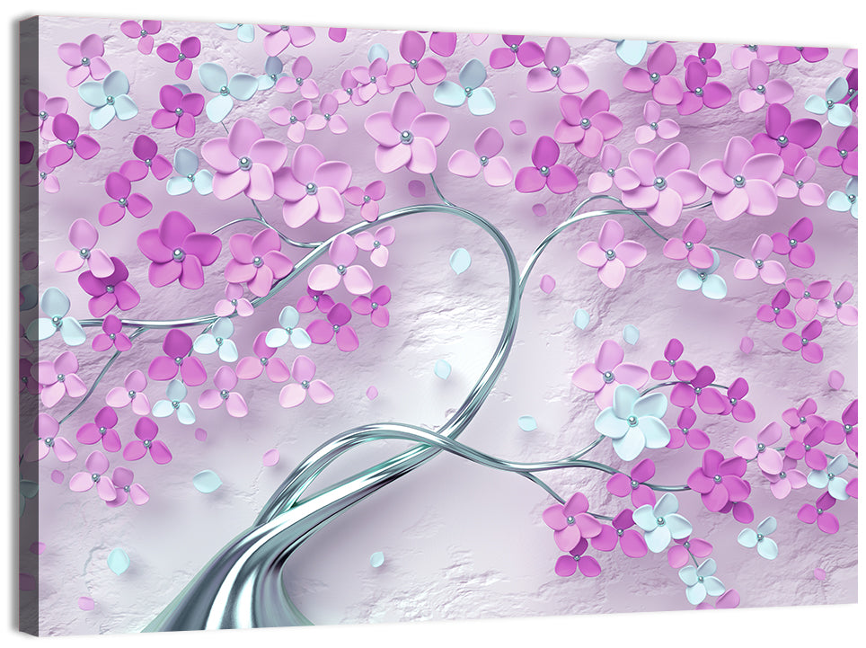 3d Flowering Tree Mural Wall Art