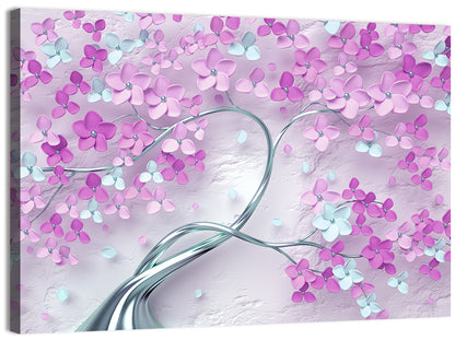 3d Flowering Tree Mural Wall Art