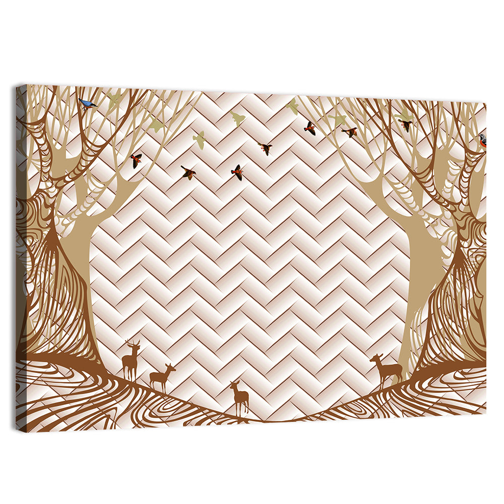 Marble Forest Silhouette Wall Art, canvas print, landscape