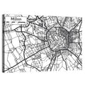 Milan City Map Monochrome Wall Art