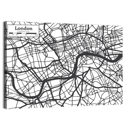Hand Drawn London Map Wall Art