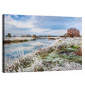 Frosted Autumn River Landscape Wall Art