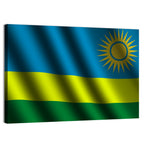 Rwandan Flag with Golden Sun Wall Art