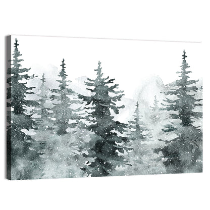Snowy Pine and Spruce Forest Wall Art