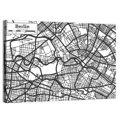 Hand-drawn Berlin City Map Wall Art