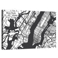 New York City Map Black and White Wall Art