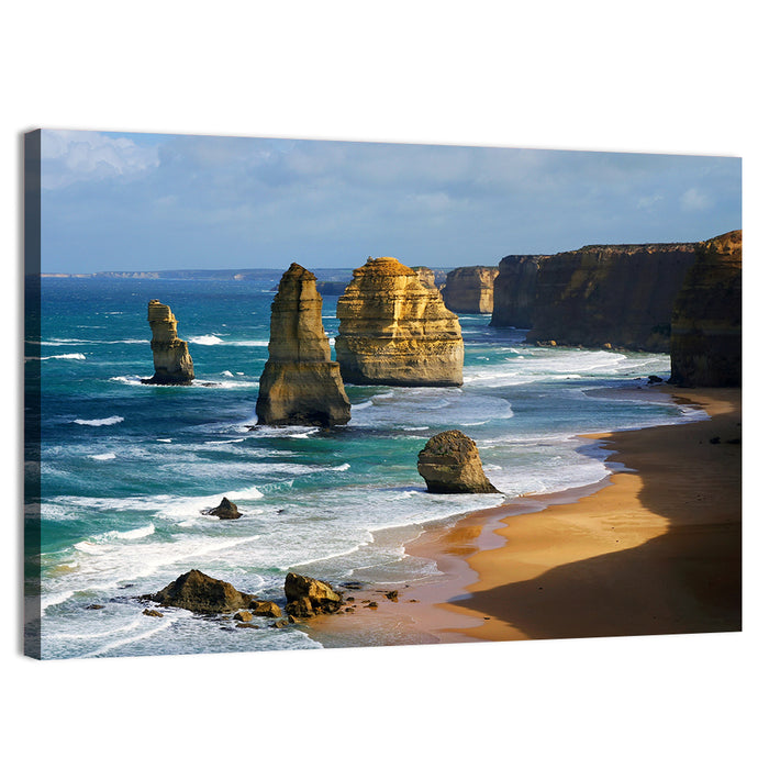 Twelve Apostles Coastal View Wall Art as a canvas print