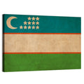 Uzbekistan Flag with Crescent and Stars Wall Art