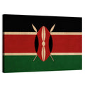 Kenyan Flag with Shield Emblem Wall Art