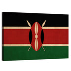 Kenyan Flag with Shield Emblem Wall Art