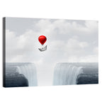Paper Boat Suspended by Red Balloon Wall Art
