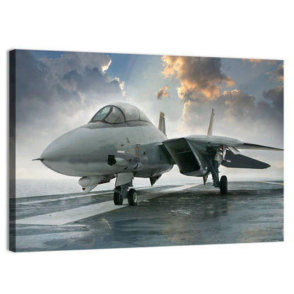 Swept-wing Jet on Flight Deck Wall Art