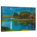 Quiet River Under Moonlight Wall Art