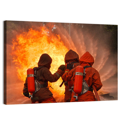 Three Firefighters Training Drill Wall Art