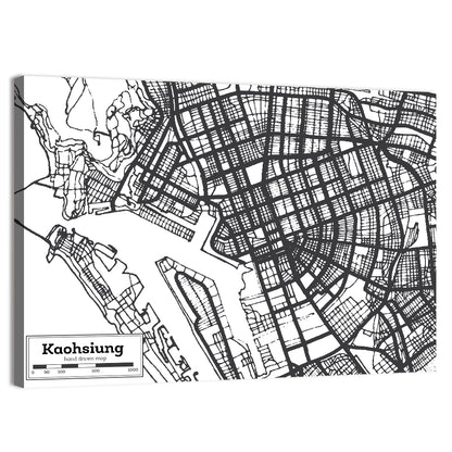 Kaohsiung Aerial Map Wall Art
