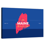 Maine State Map Graphic Wall Art